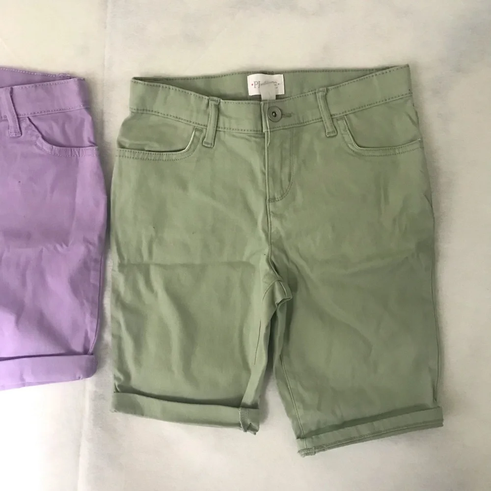 Lilac and Sage Casual Roll-Cuff Shorts - 2 Pairs